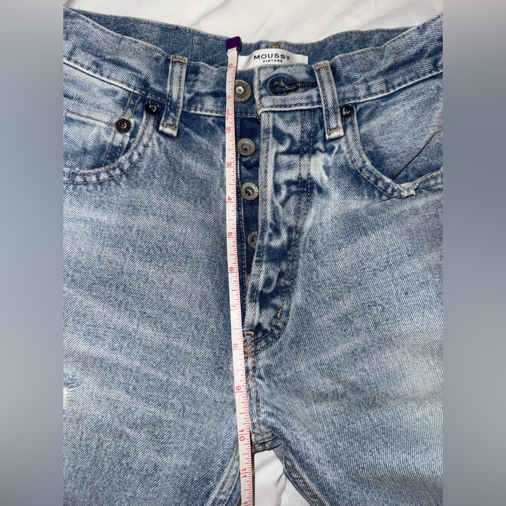 Moussy Vintage Light Blue Distressed Womens Jeans - Picture 11 of 13